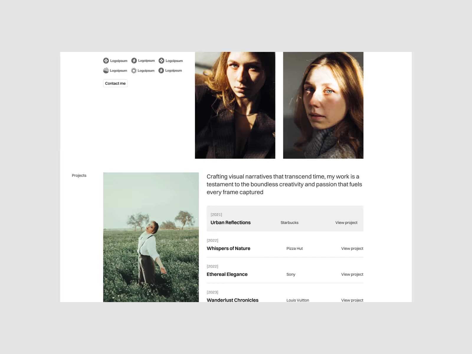 Senzill Portfolio Template template, screen 3