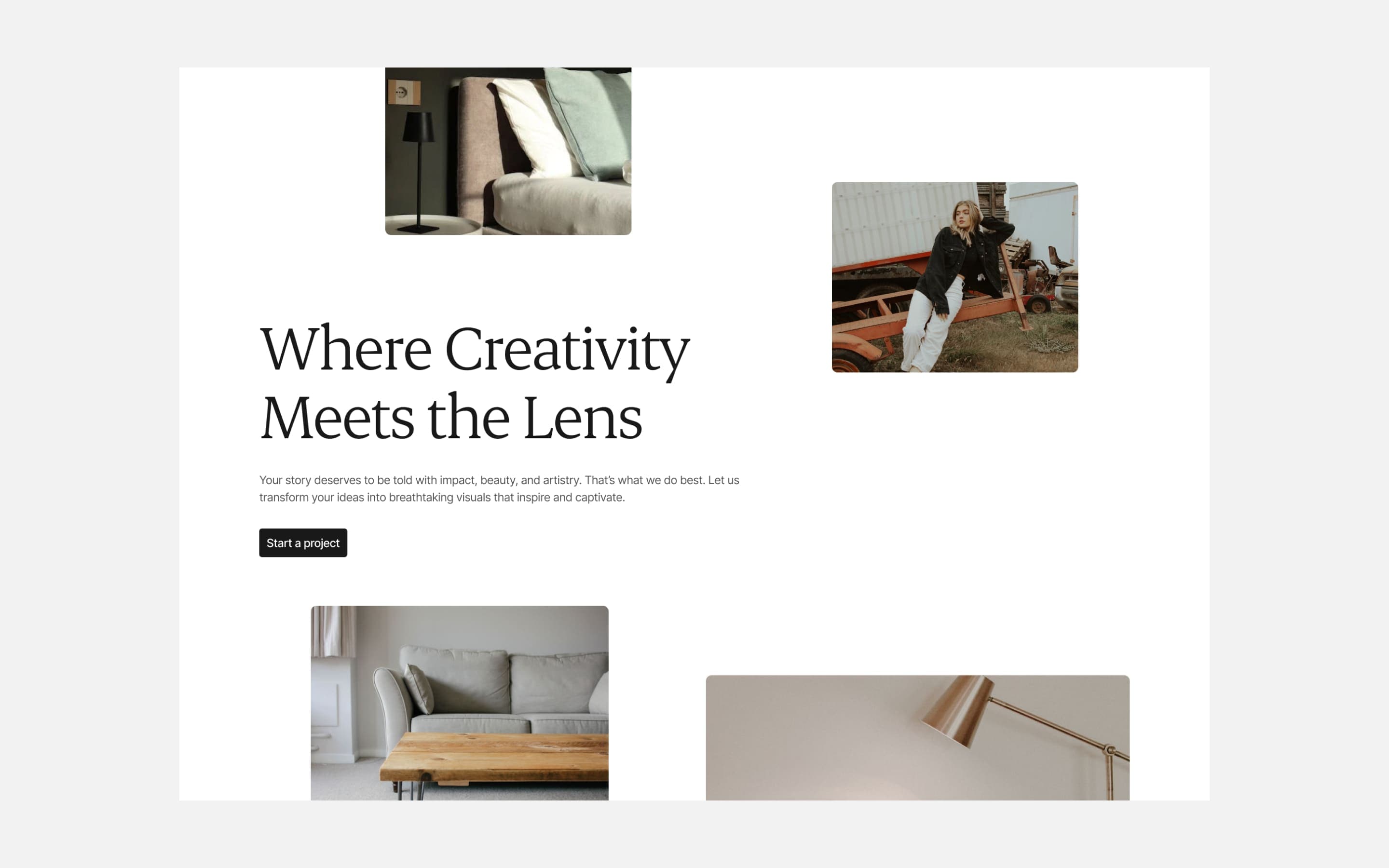 Creative Shutter template, screen 4