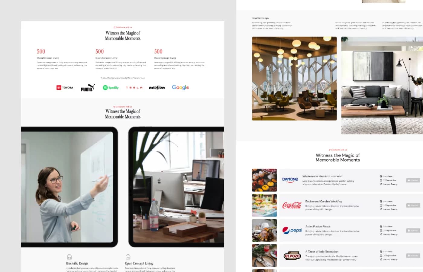 Fusion Flare · Catering Website template, screen 4