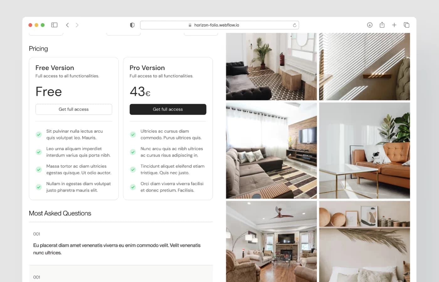 Horizon Folio · Portfolio Website template, screen 4