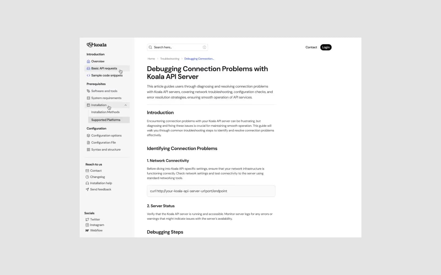 Calaix template, screen 4