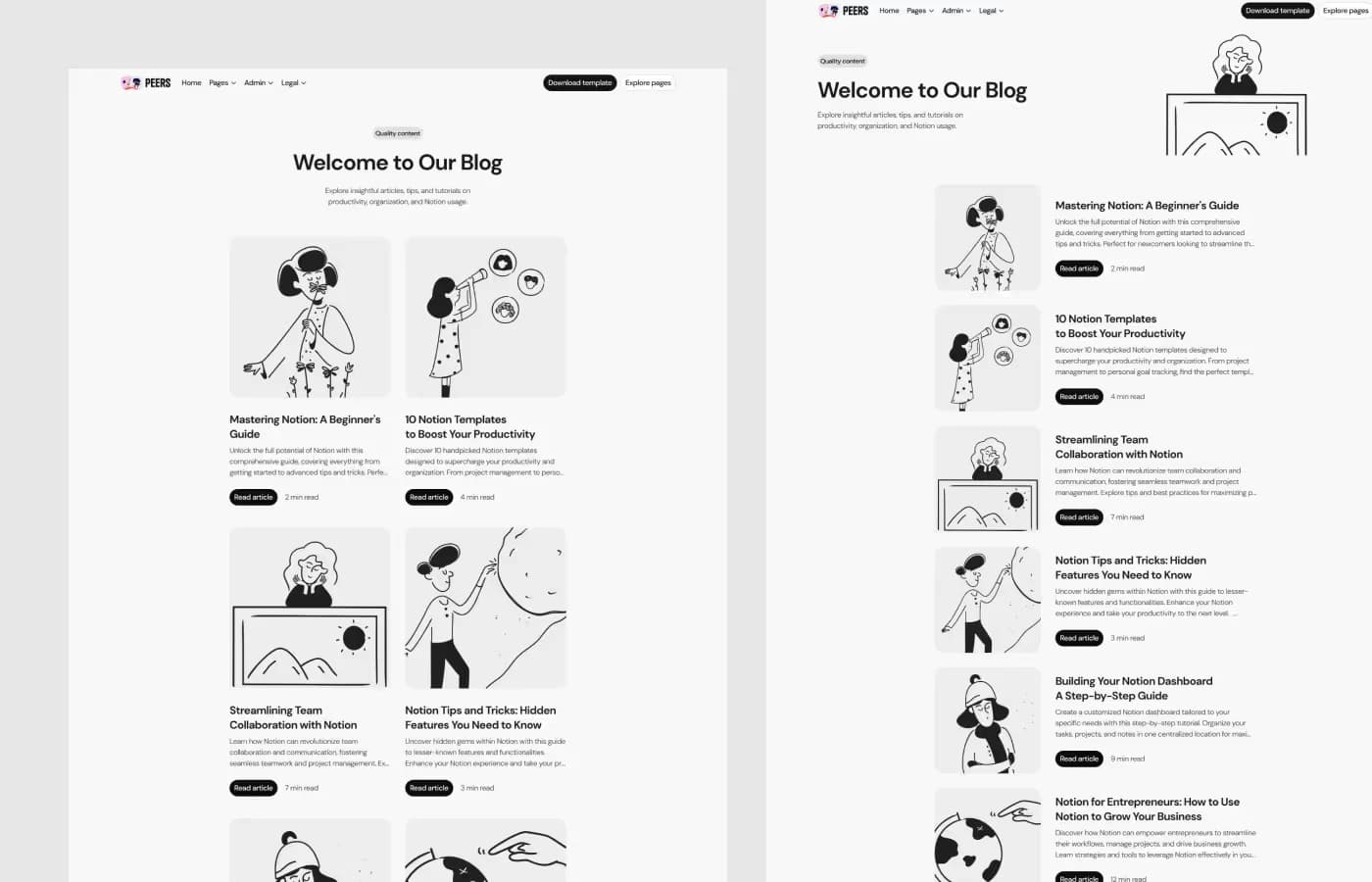 Notion Website builder template, screen 5