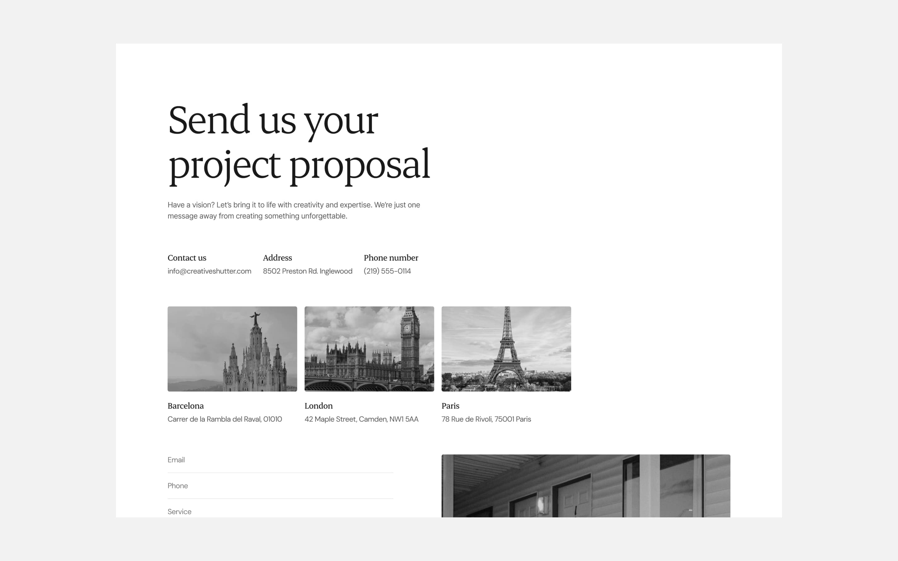 Creative Shutter template, screen 5