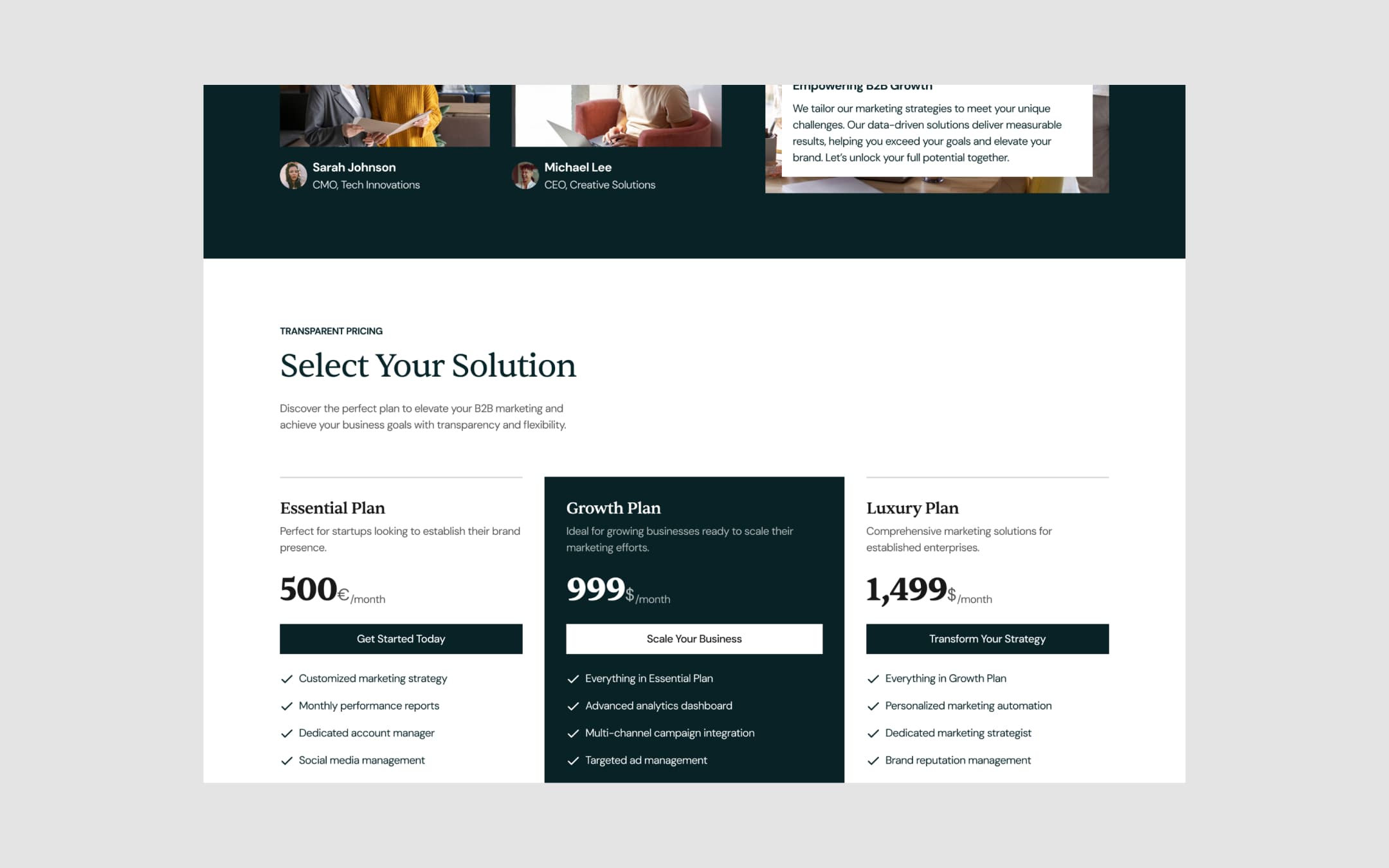Pipeline B2B template, screen 5