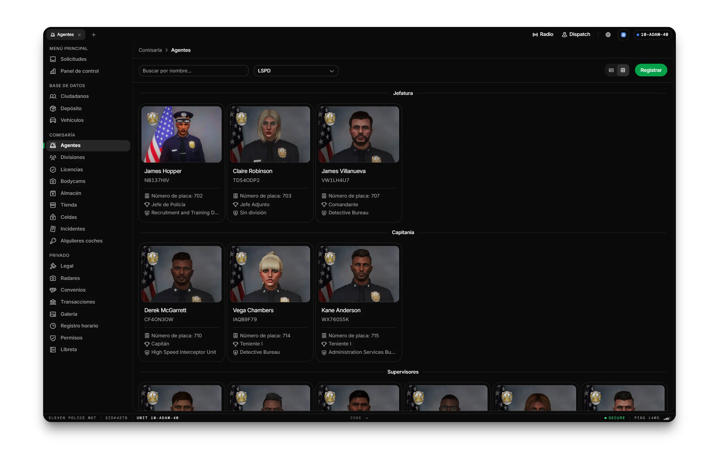 Eleven Police MDT template, screen 7