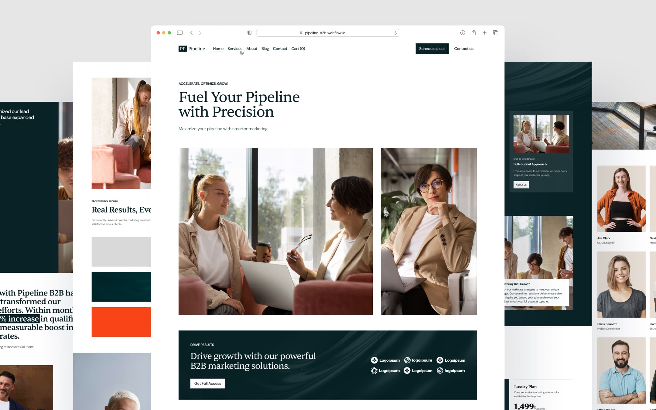 Pipeline B2B template, main screen