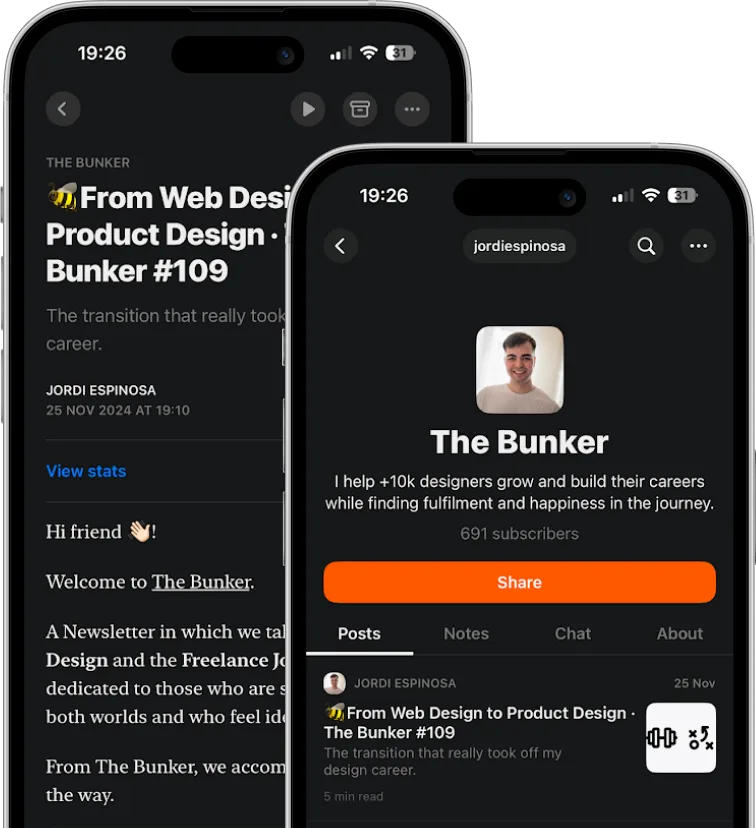 The newsletter, read on a phone