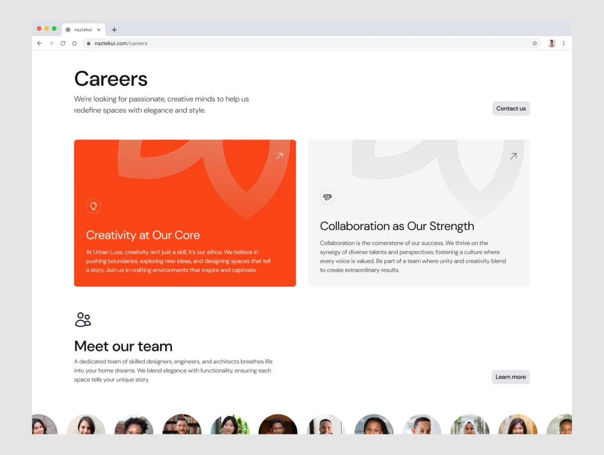 Website built with Koala UI, example 5