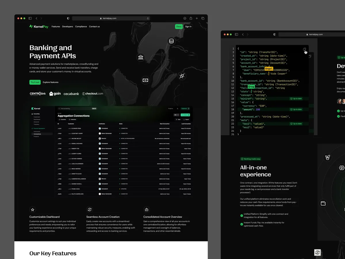 Website built with Koala UI, example 6