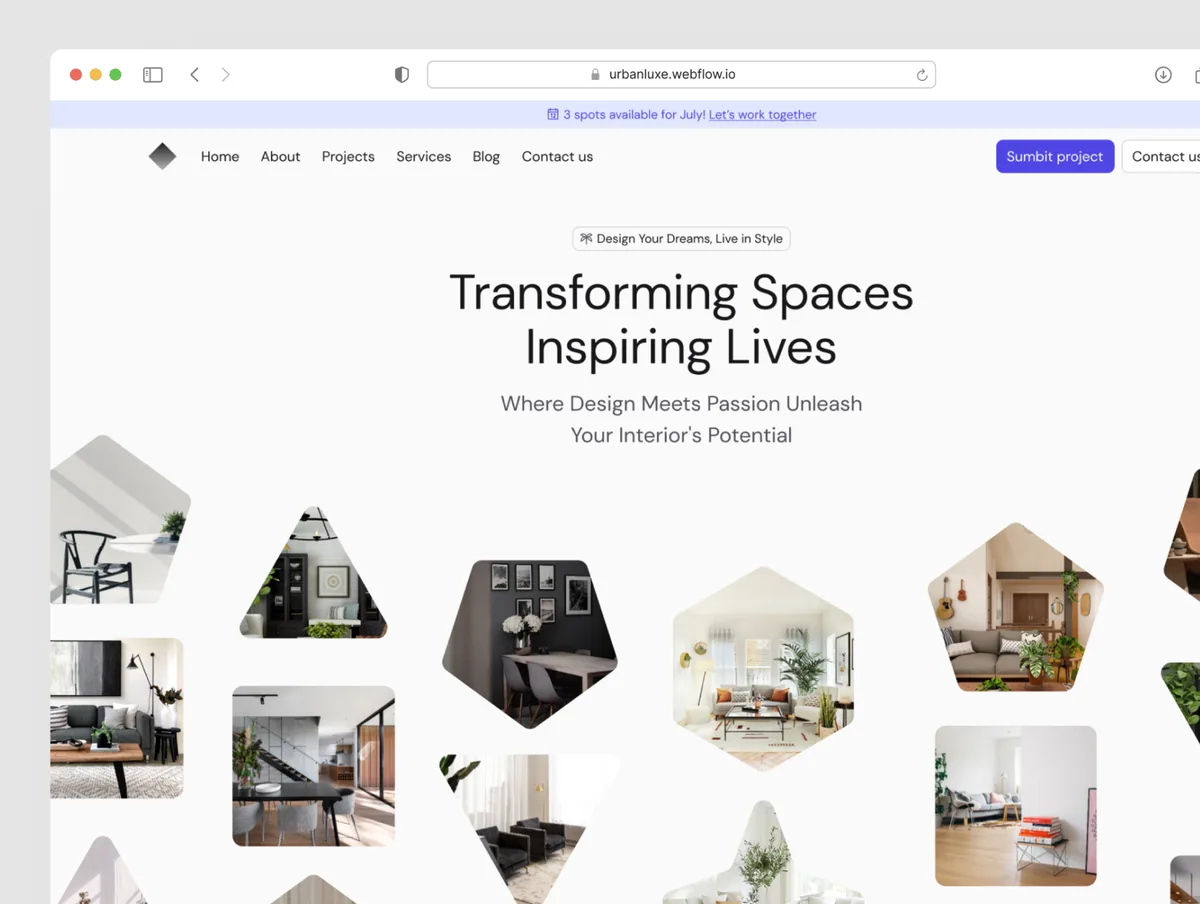 Website built with Koala UI, example 8