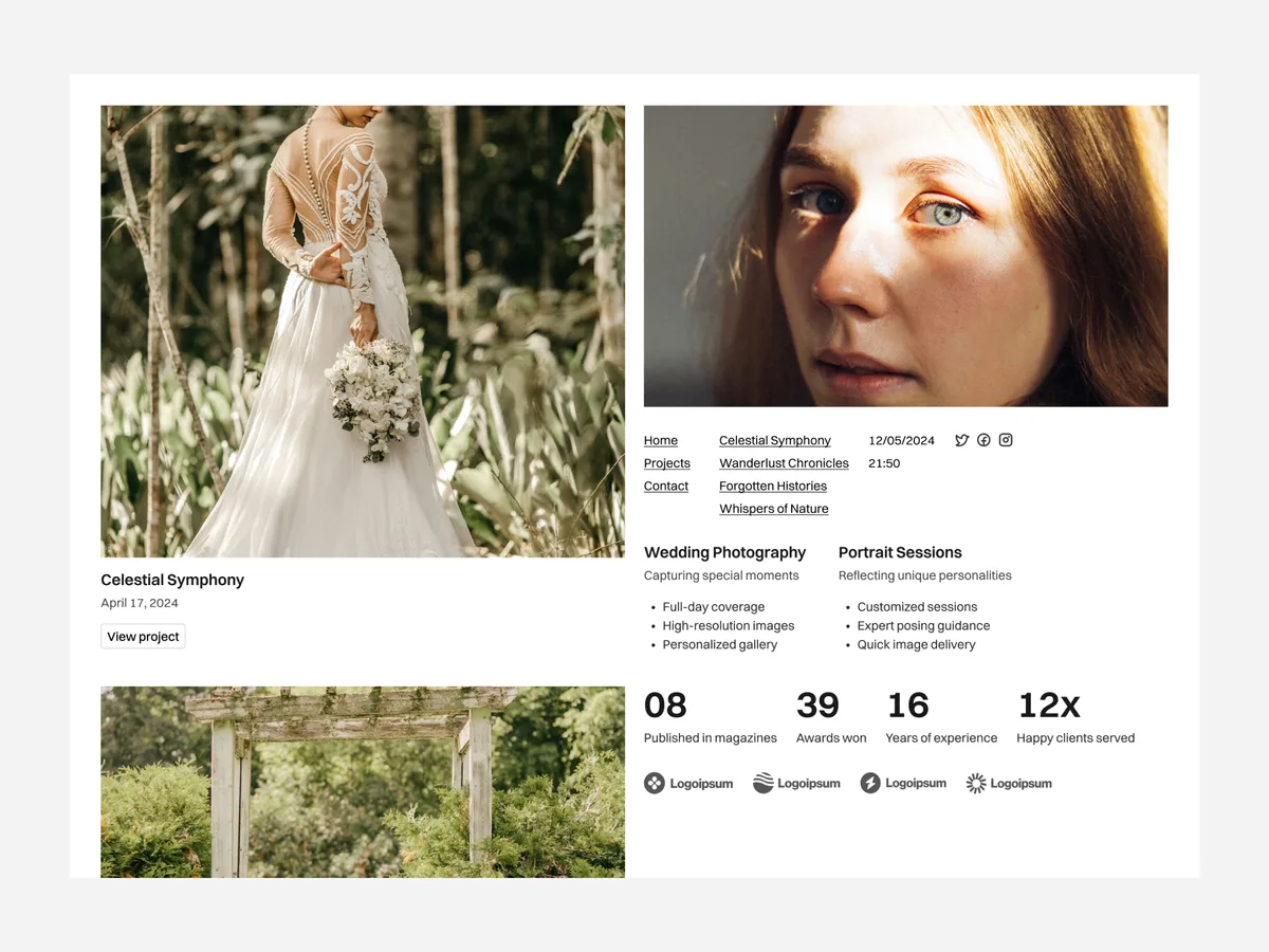 Website built with Koala UI, example 11
